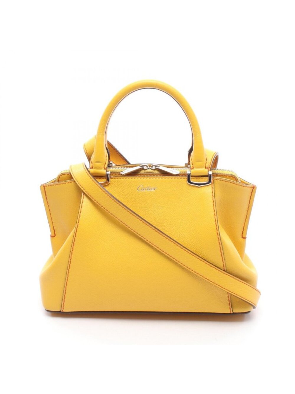 Cartier Shoulder Bag C de Cartier 2-Way Yellow Leather